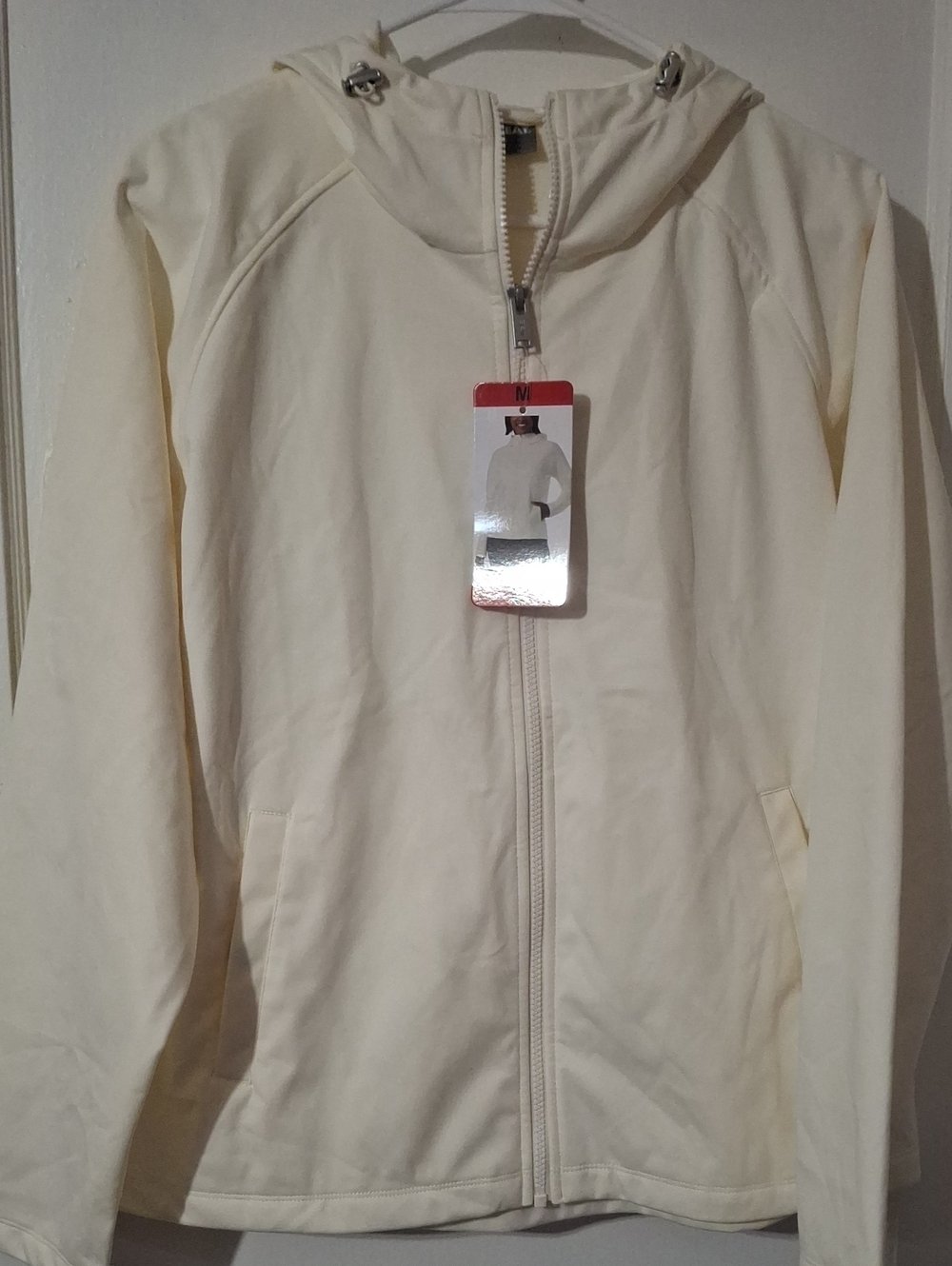 Source Unknown Cream Hooded Utility Jacket with Full Zip